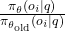 \frac{\pi_{\theta}(o_i|q)}{\pi_{\theta_{\text{old}}}(o_i|q)}