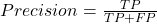 Precision =  \frac{TP}{TP + FP}